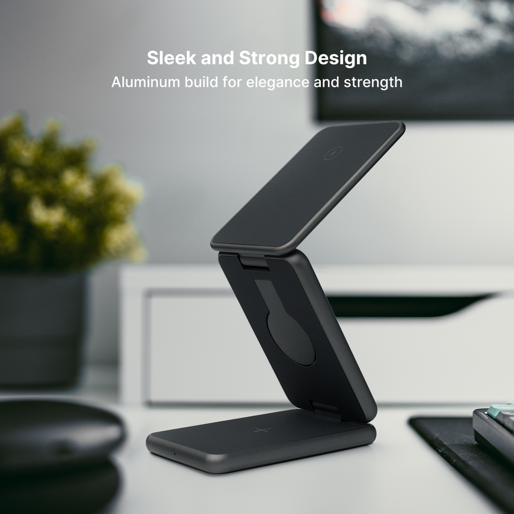 MagFold Pro 3-in-1 Aluminum Wireless Charging Stand
