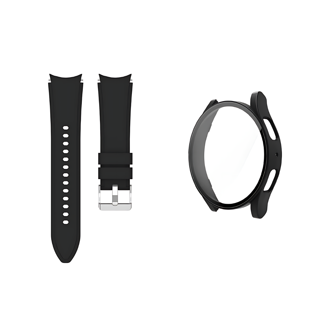 Samsung Galaxy Watch Silicone Sport Band, Tempered Glass