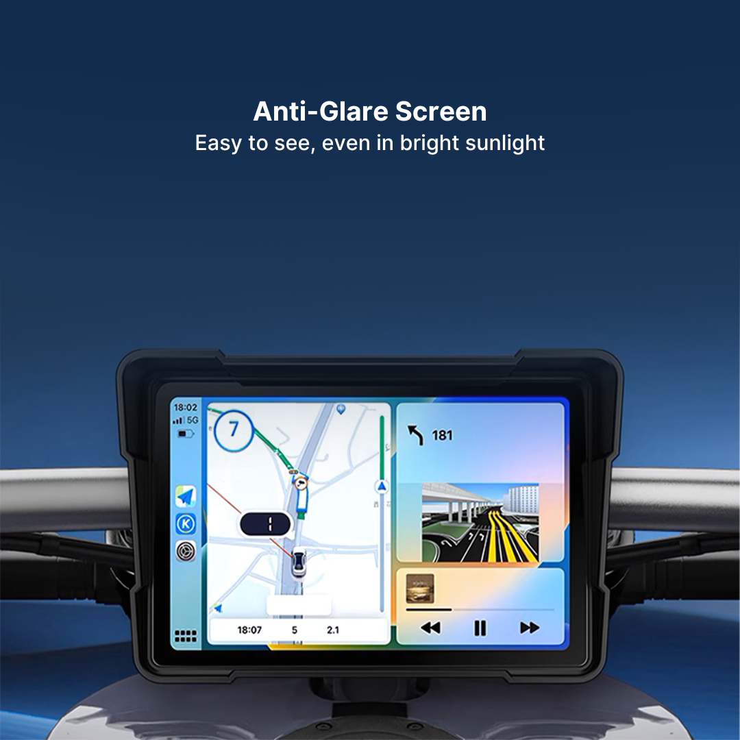 MotoRide Wireless CarPlay Dash Unit for Motorbikes