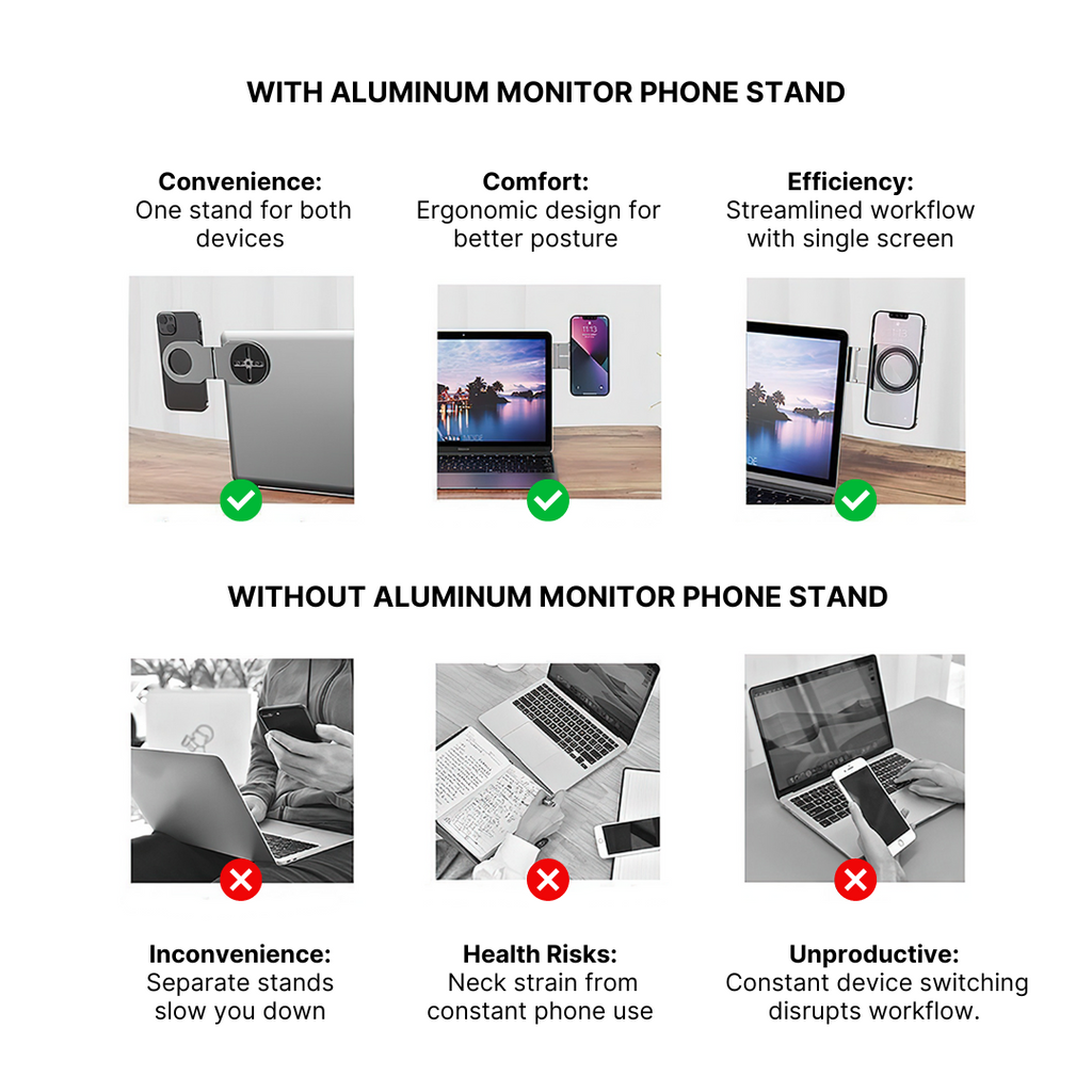 Aluminum Monitor Phone Stand