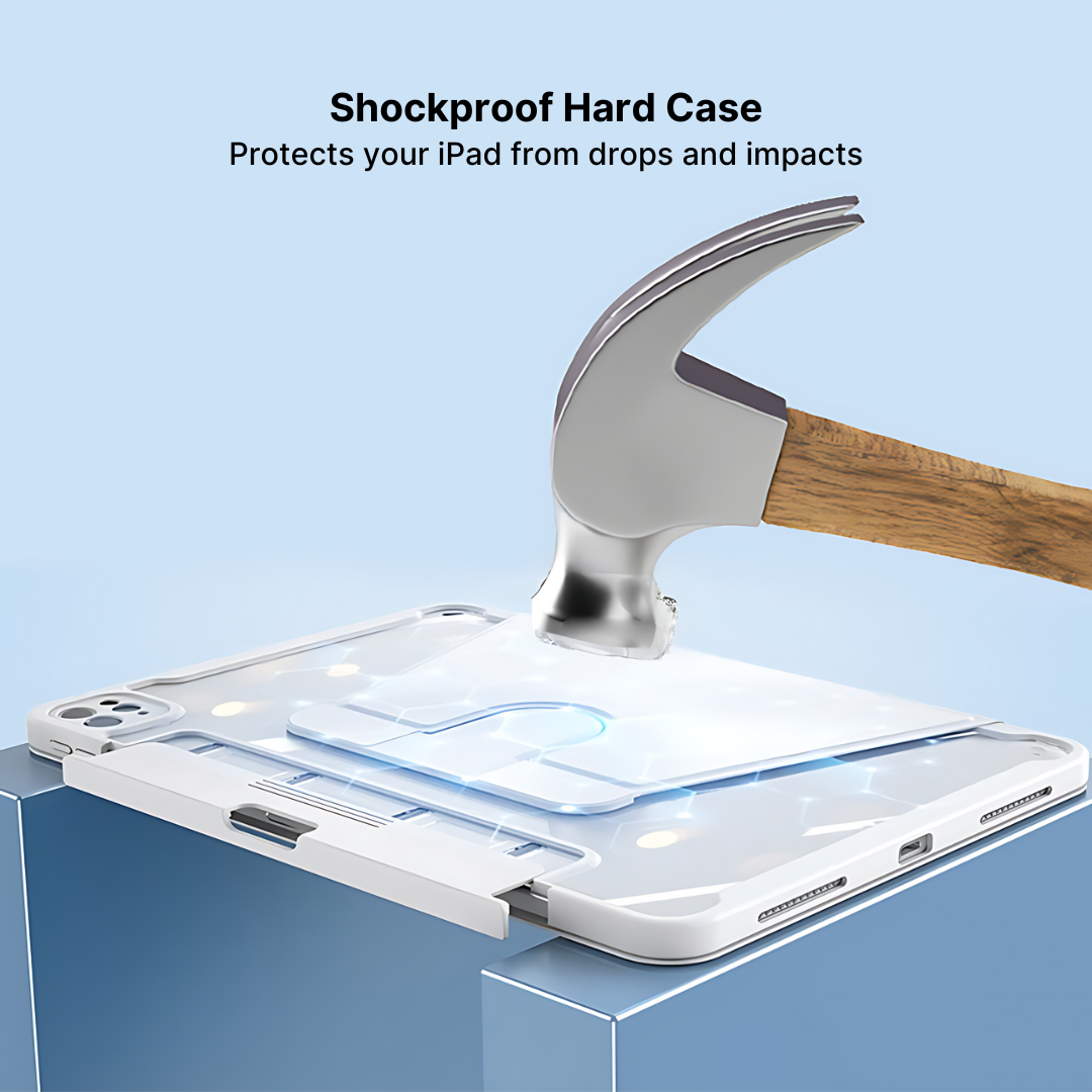 Acrylic Hard Case for iPad with 360 Rotation and Pencil Holder BlueBolt Chargers