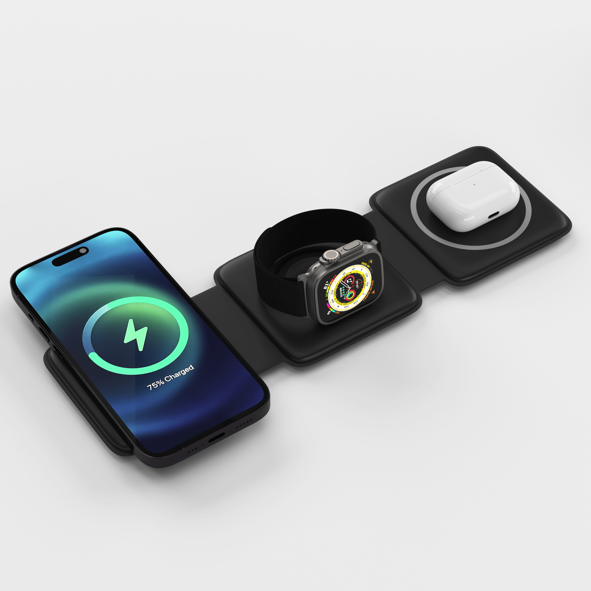 Wireless Phone Charger Blue Gold Marble Wireless Charger, Kristall