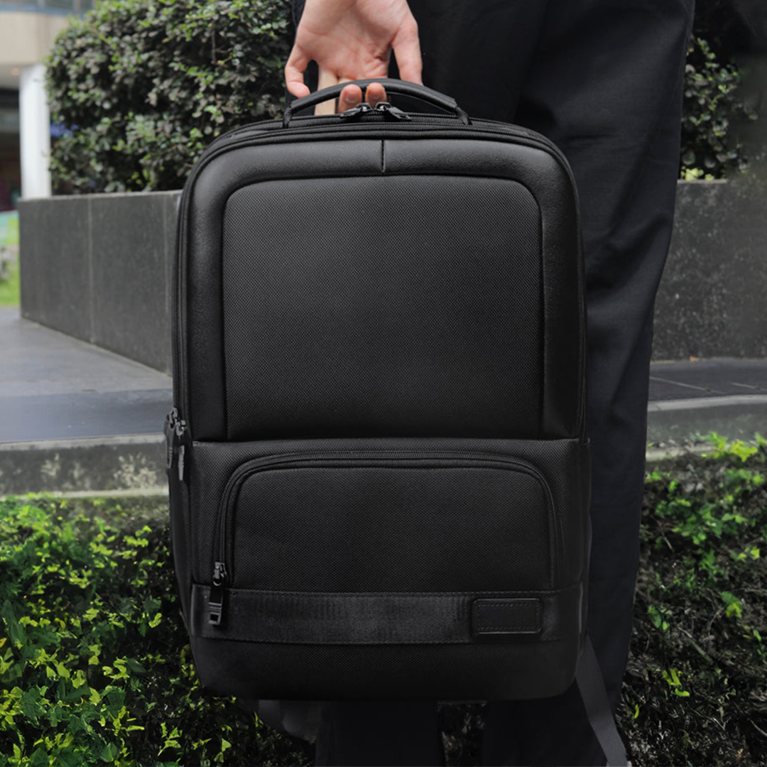 Anti Theft Leather Laptop Backpack with USB Charging BlueBolt Chargers