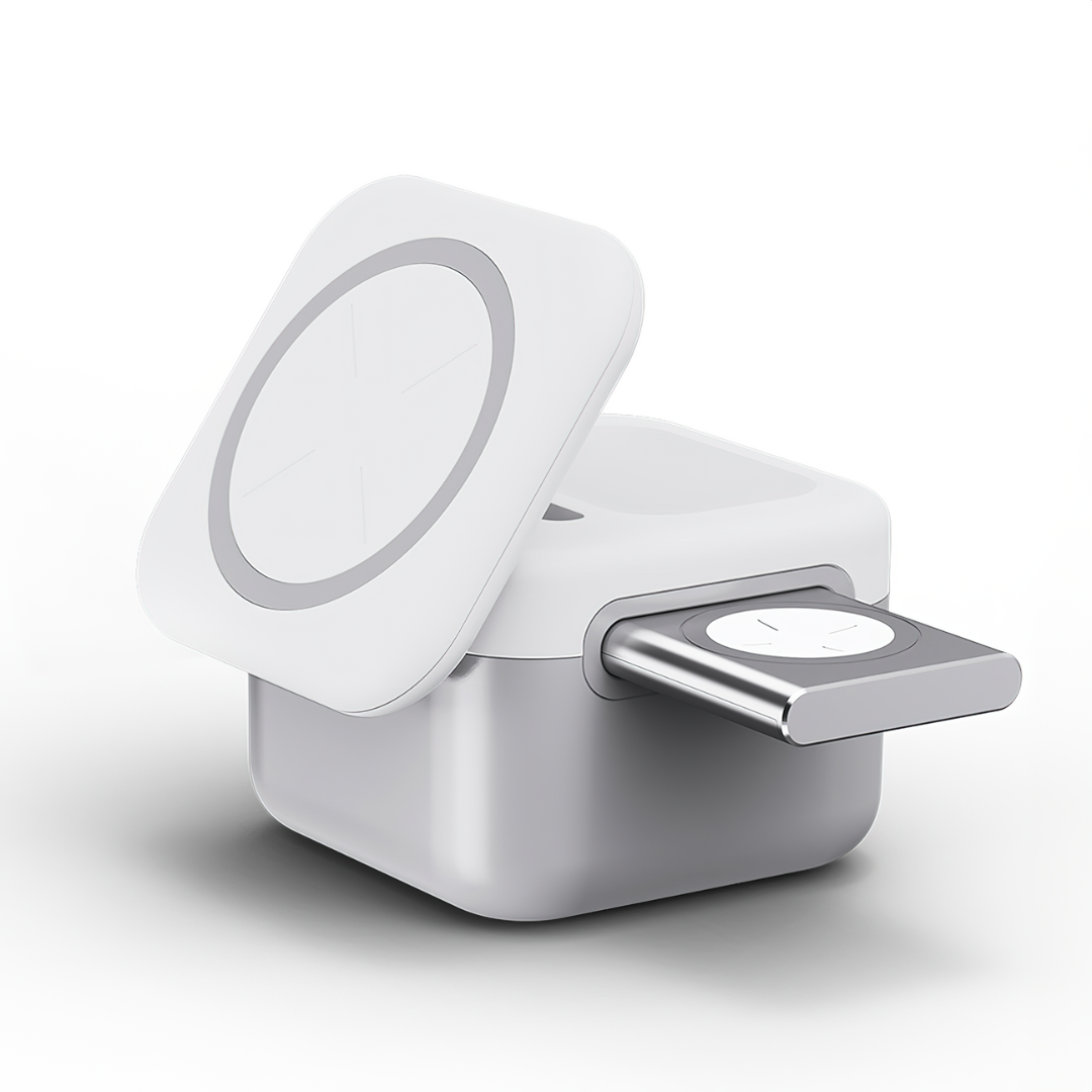 CubeMag 3-in-1 Magnetic Wireless Charging Station for Apple and