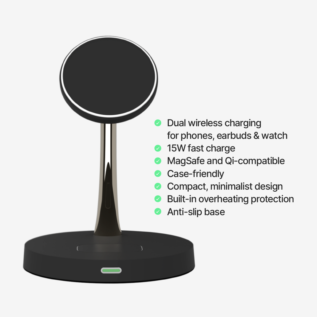 2 in 1 Wireless Charging Station