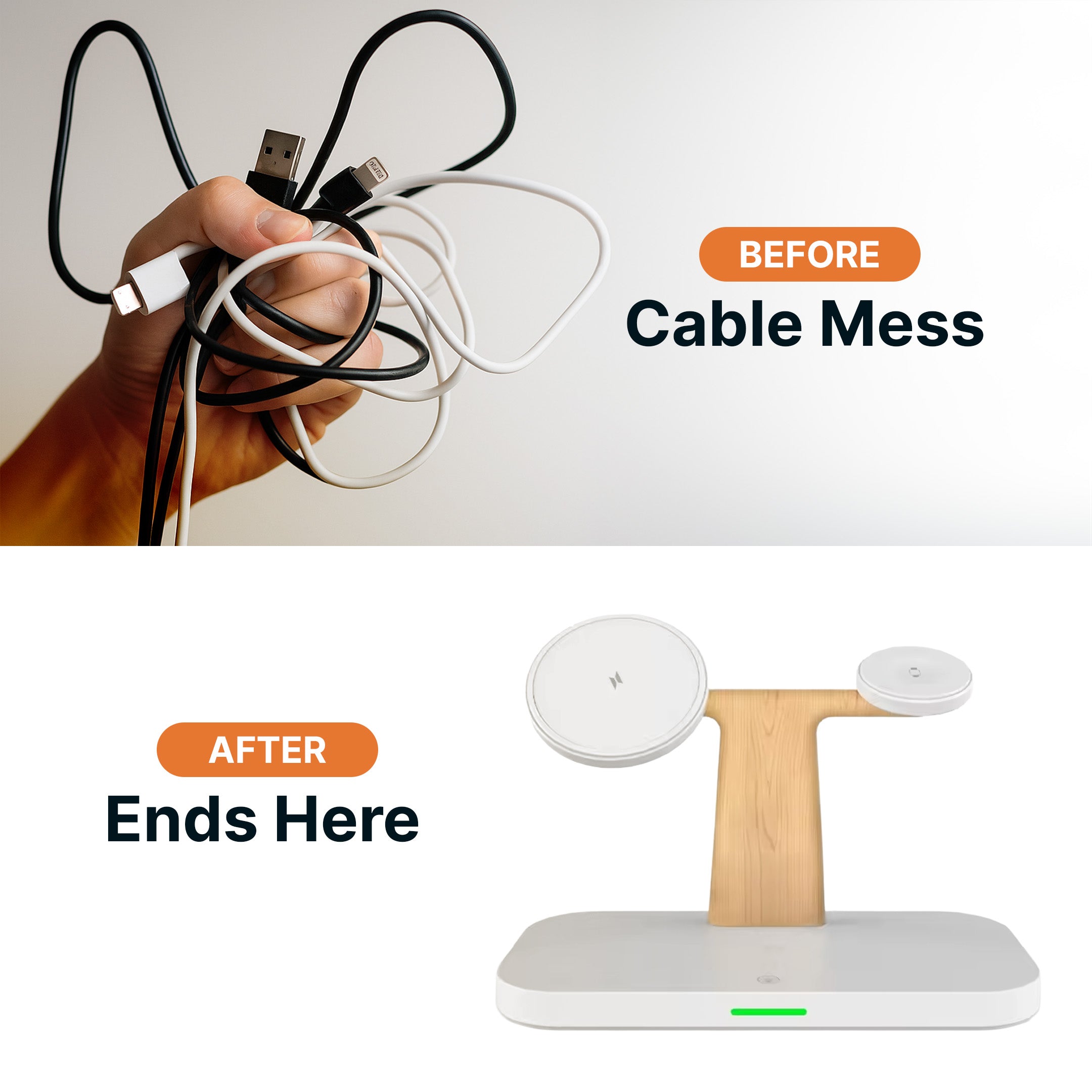 3-in-1 MagSafe Wireless Charger with Night Lamp