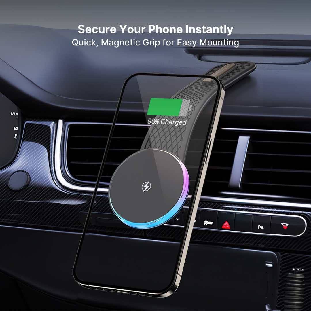 RGB Car Charger Bendable Magnetic Wireless Phone Charger