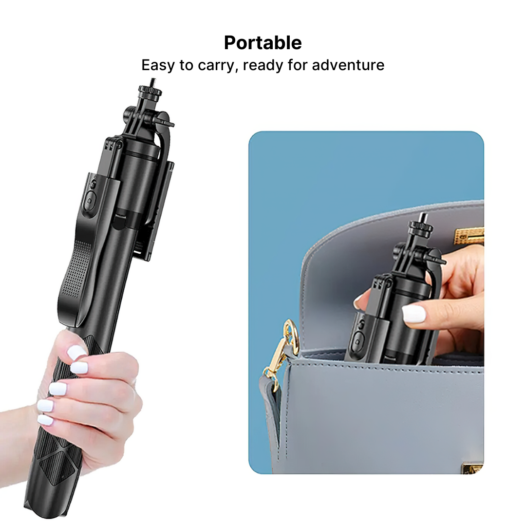 360° Panoramic Handheld Tripod Selfie Stick with Remote Control for Mobile Phones
