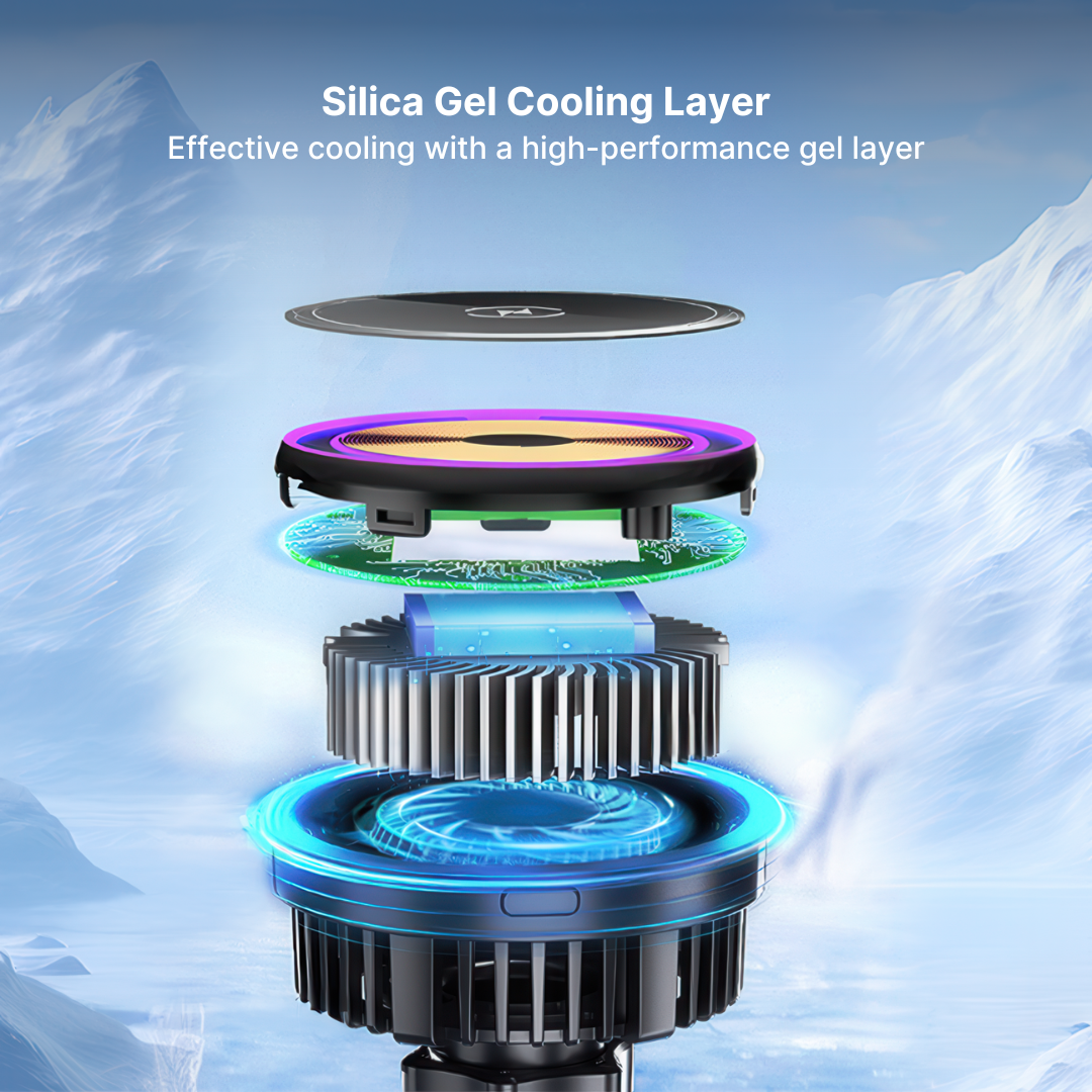 15W Fast Charge Magnetic Car Charger with Ice Cooling