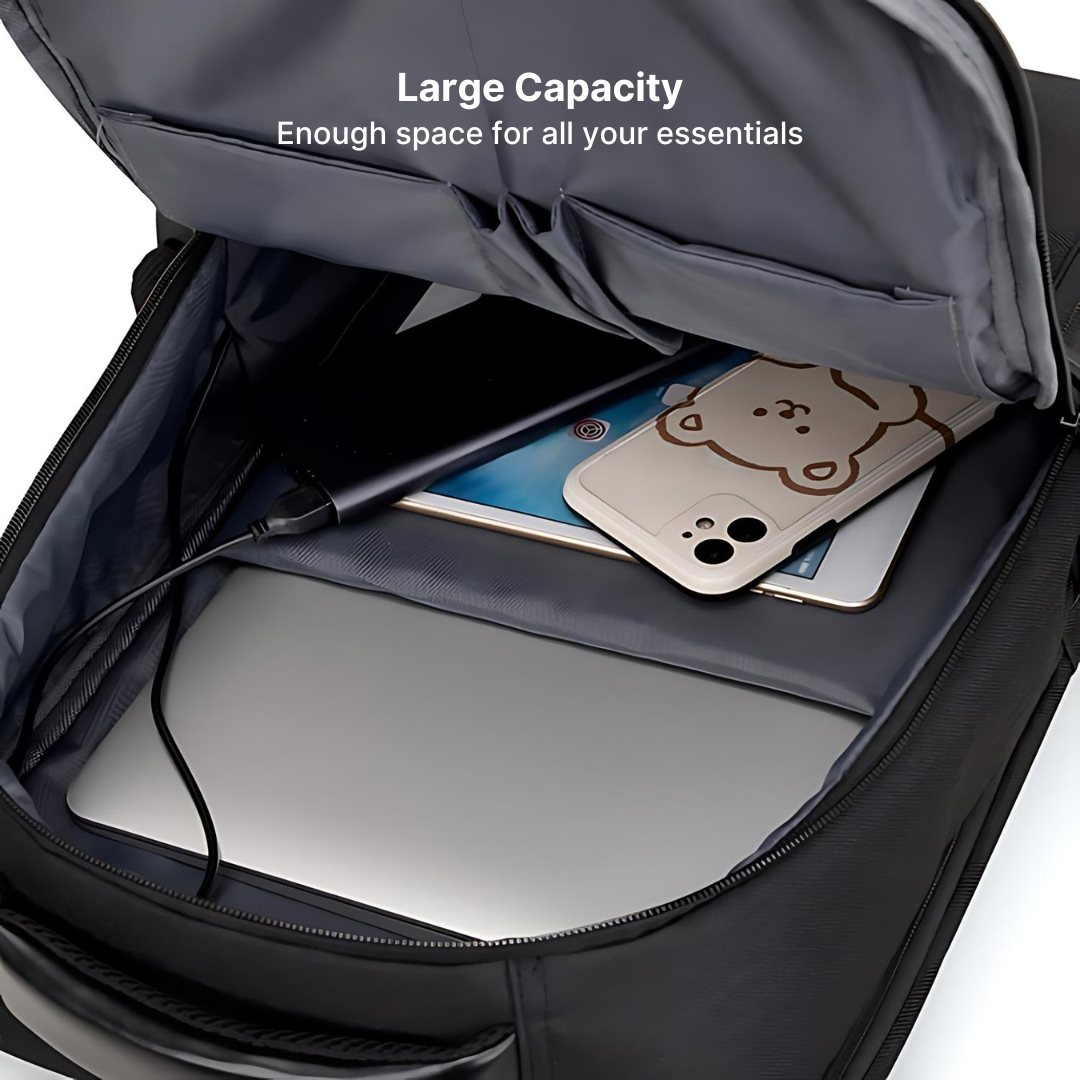 built laptop backpack large Nylon Business Backpack with Built-in USB Port