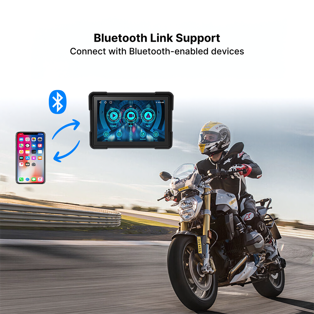 MotoRide Wireless CarPlay Dash Unit for Motorbikes
