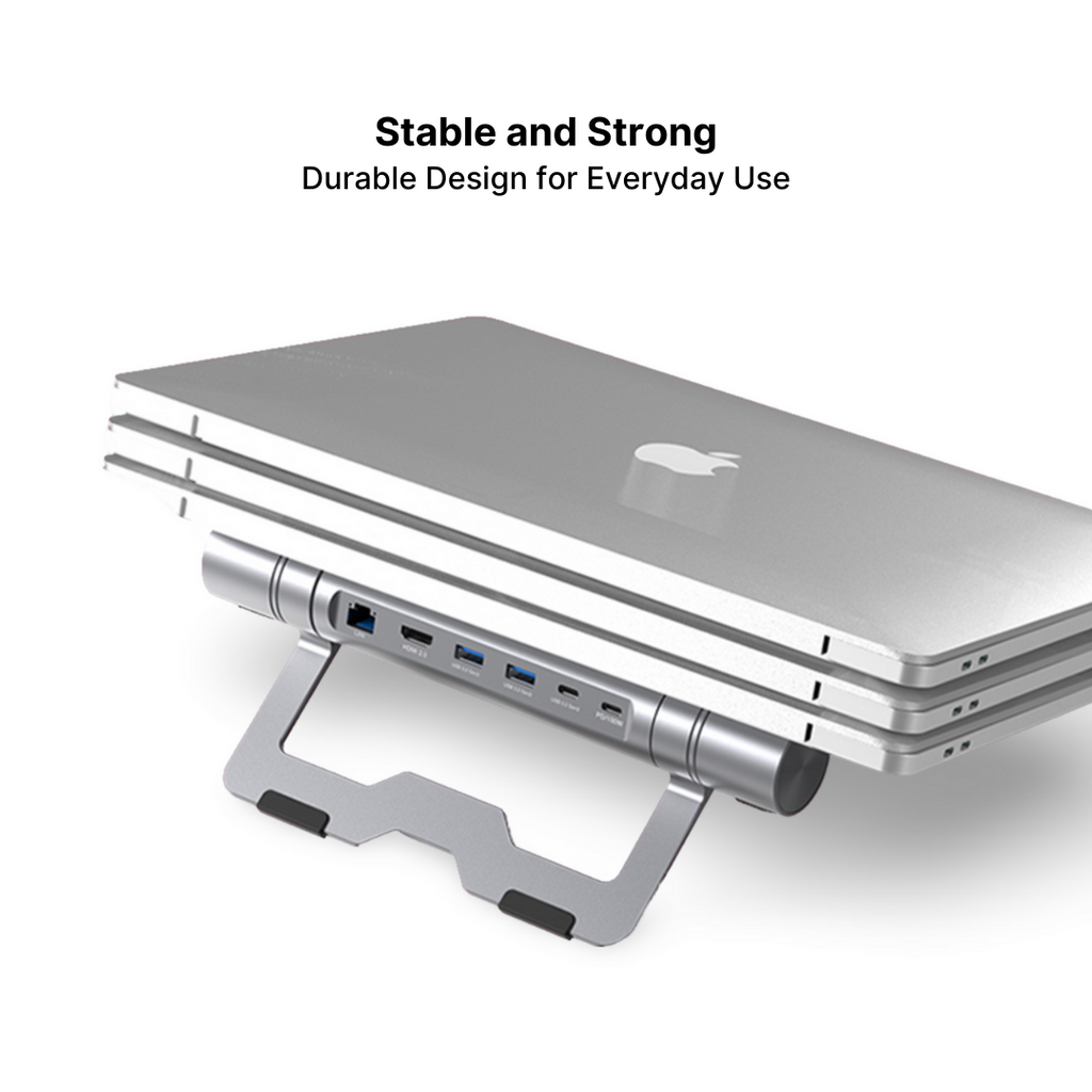 Aluminum 7-in-1 Laptop Stand Dock with 4K HDMI and 100W PD Charging