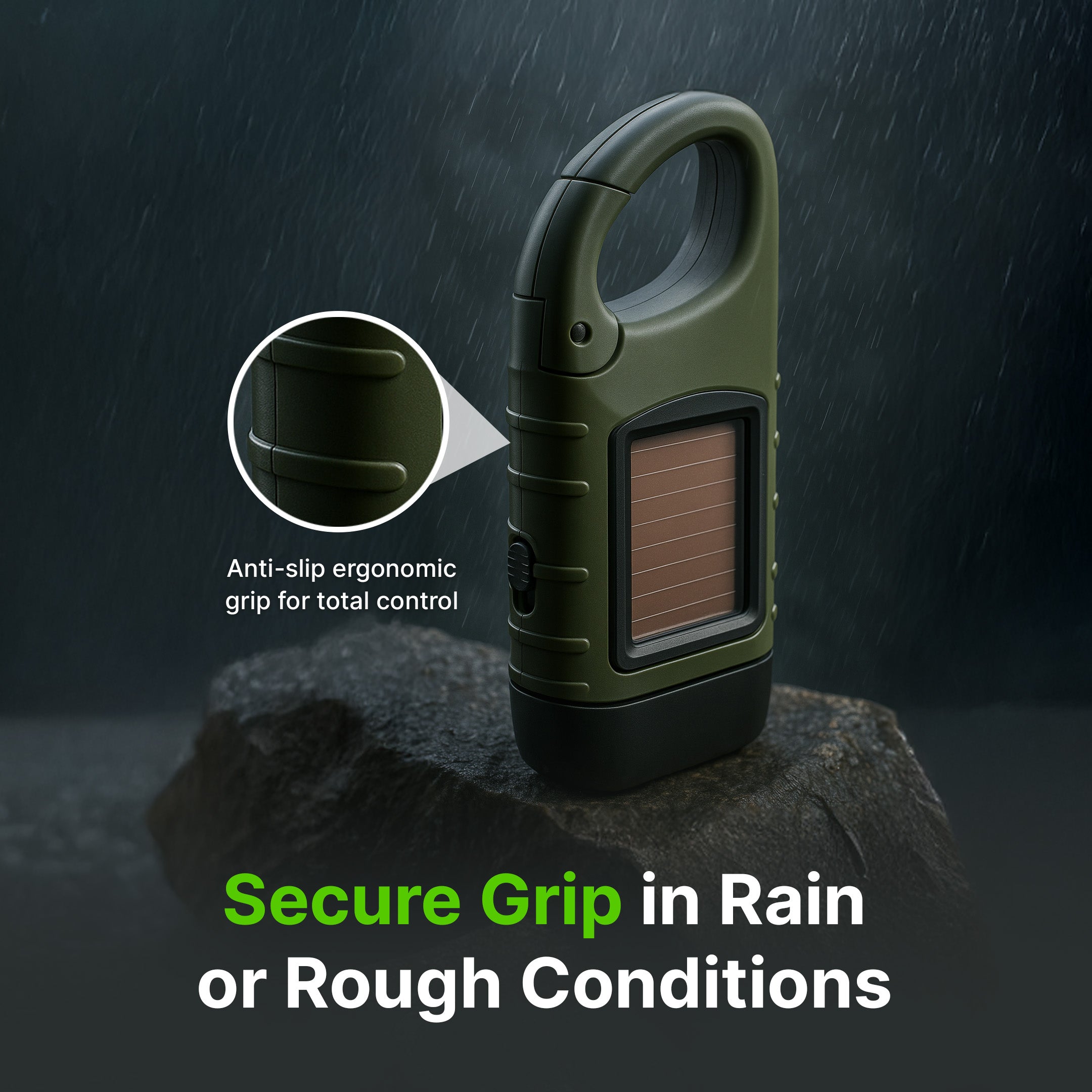 bluestone rechargeable flashlight Solar Powered Hand Crank Flashlight with Powerbank, BlueBolt