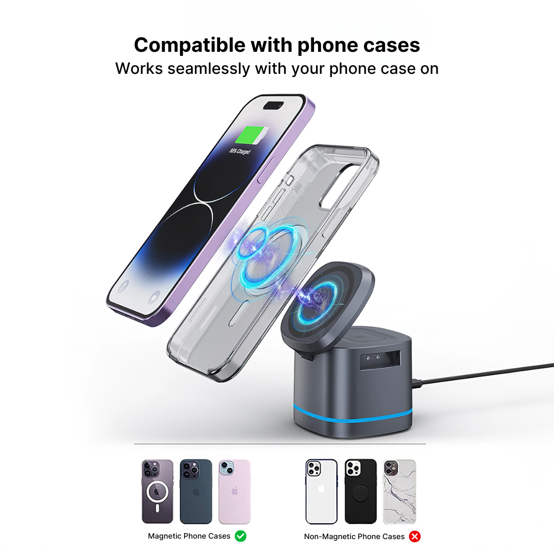 3-in-1 Apple Charging Pod, Wireless Chargers, White, BlueBolt 3-in-1 Apple Charging Pod, Wireless Chargers, White, BlueBolt