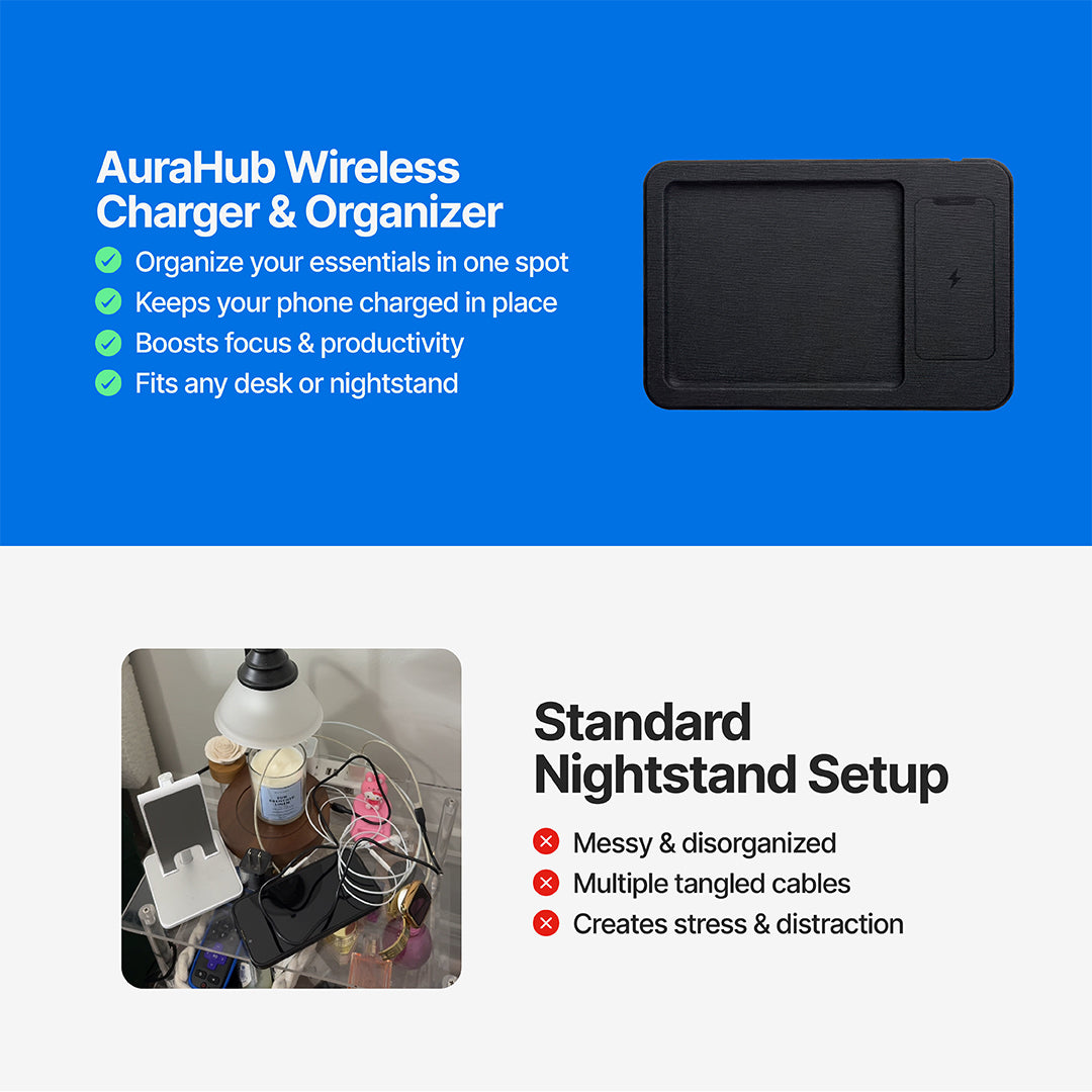 AuraHub Wireless iPhone Charger & Organizer