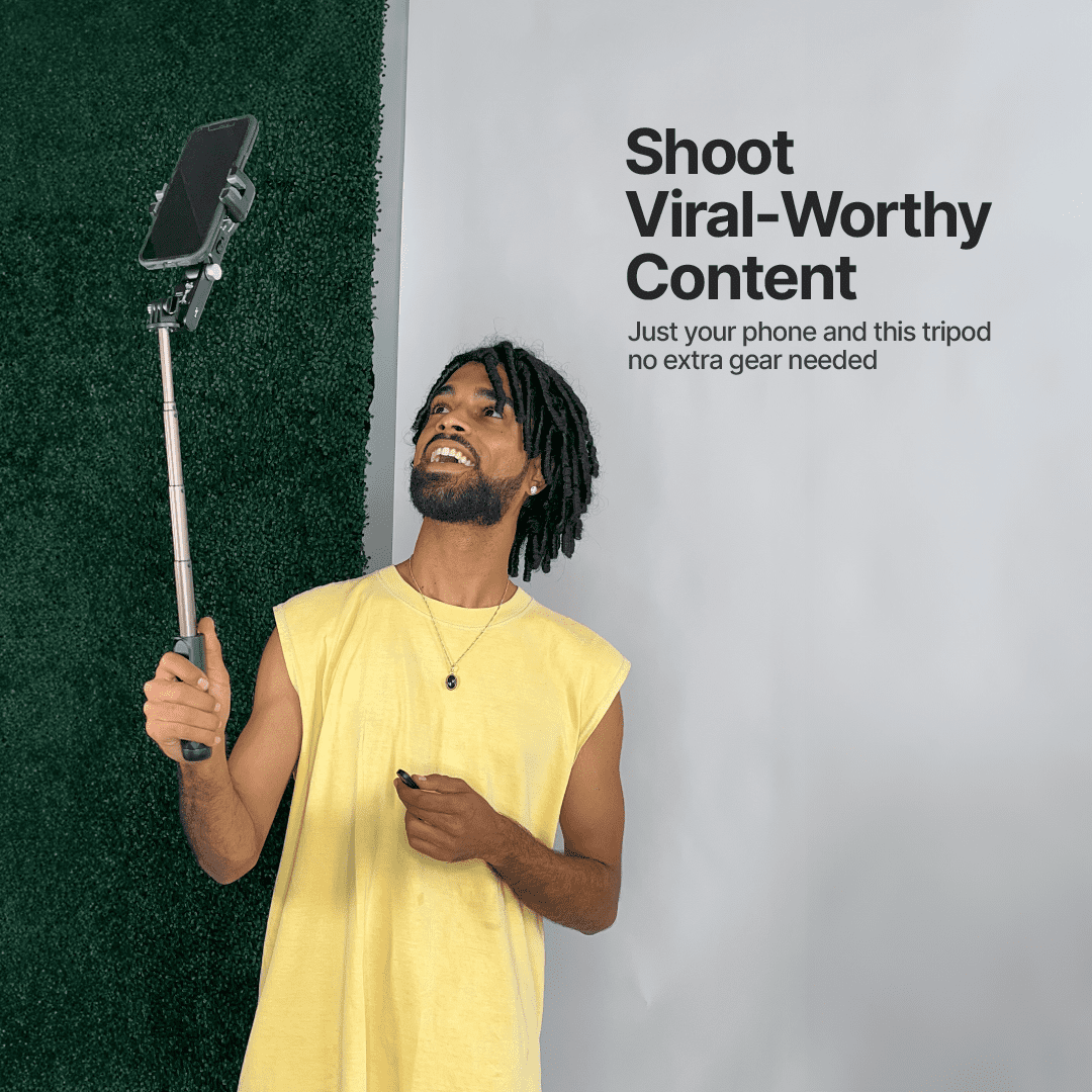 AutoFocus Tripod for Creators (360, Face Tracking, Selfie Stick, Light, Wireless Remote)