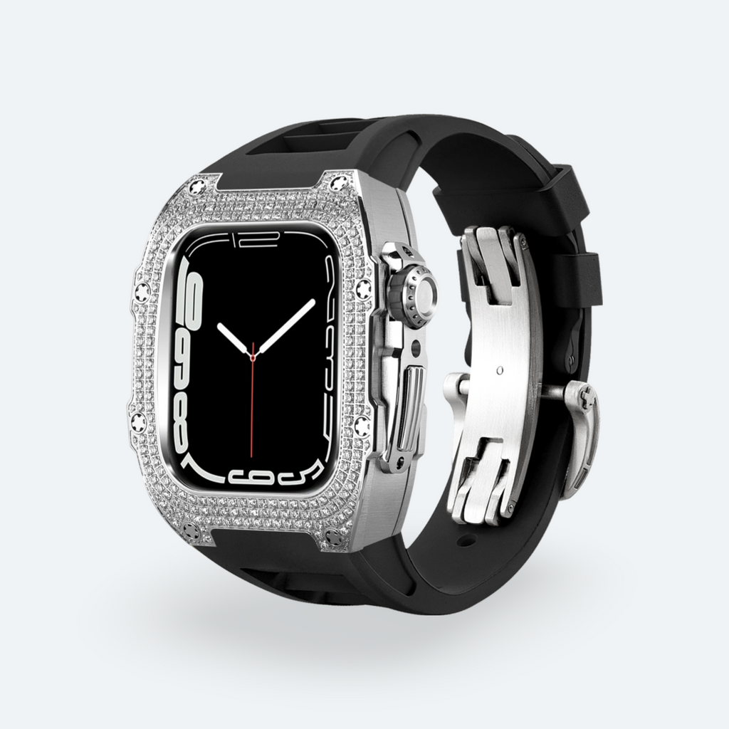 LuxeSpark Diamond Carbon Steel Case for Apple Watch