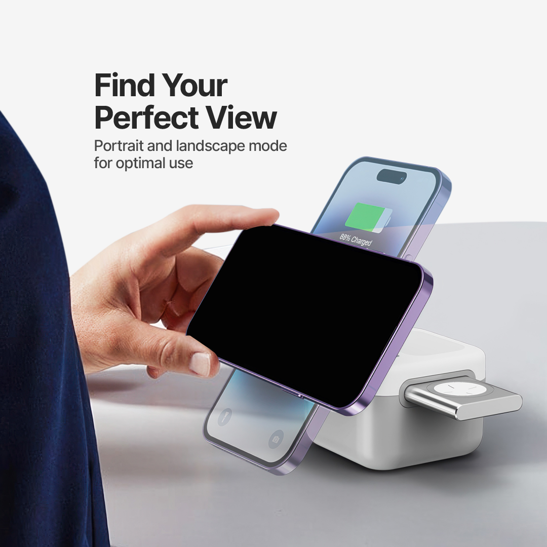 CubeMag 3-in-1 Magnetic Wireless Charging Station for Apple and Android