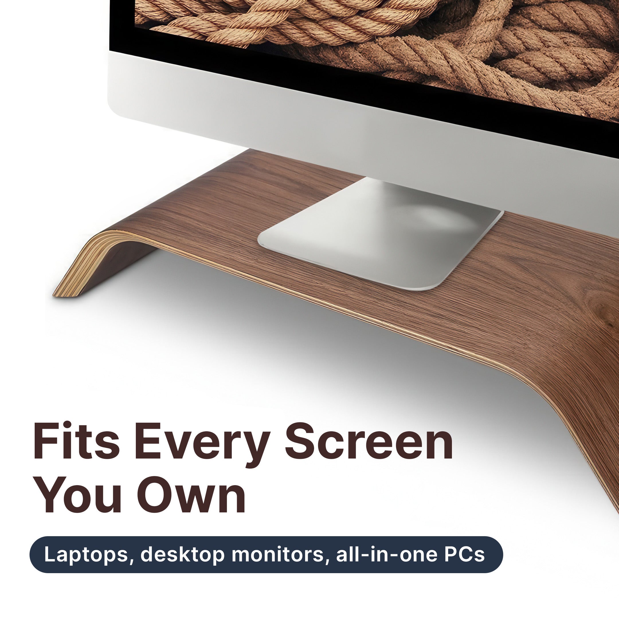 Ergonomic Wooden Monitor Stand