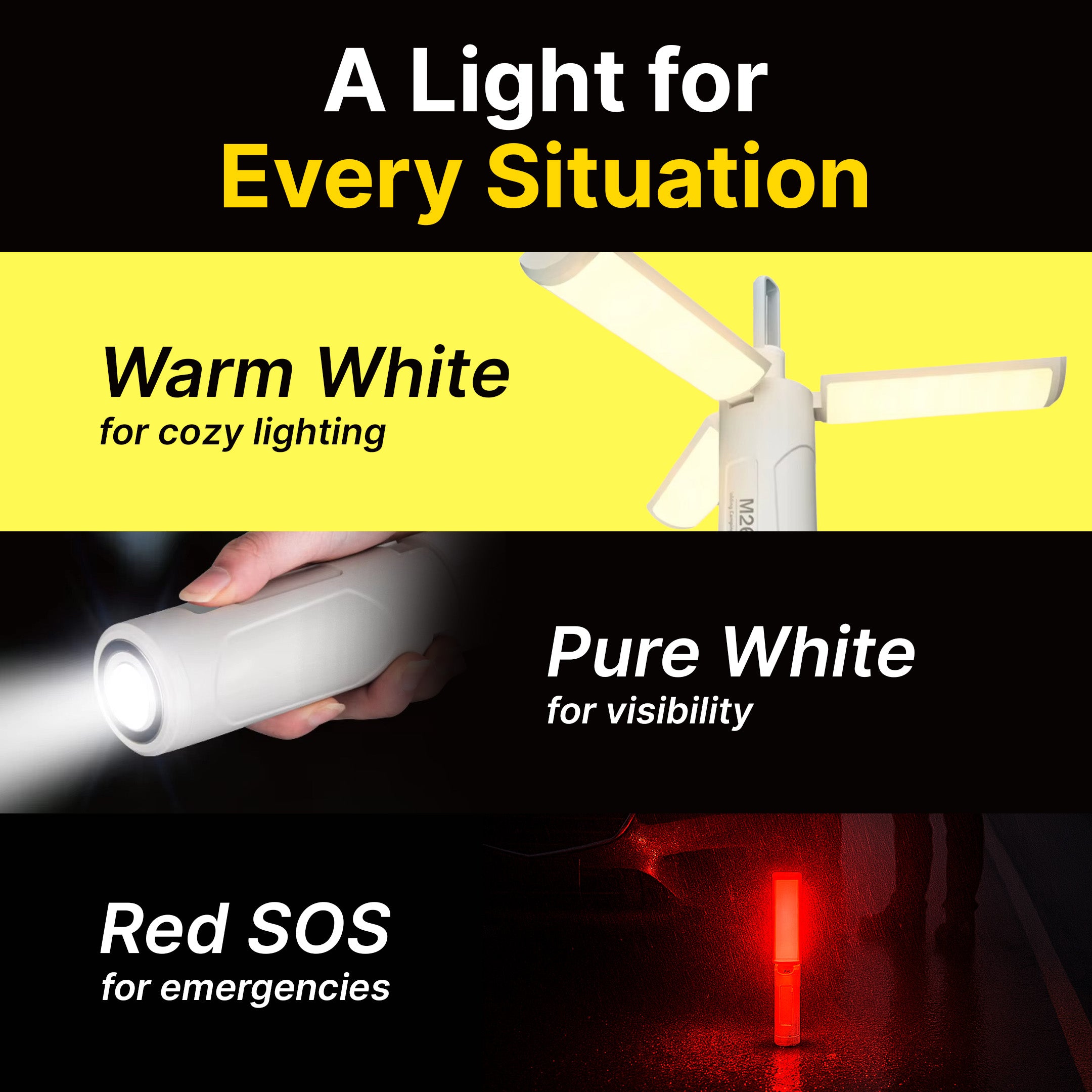 Outdoor Folding Camping Light with 8000 Lumens