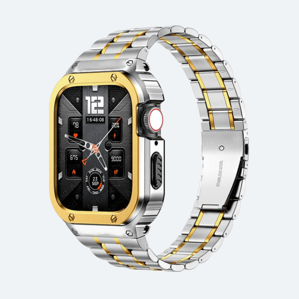 Stainless Steel Apple Watch Band with Ultra-Thin Case Design