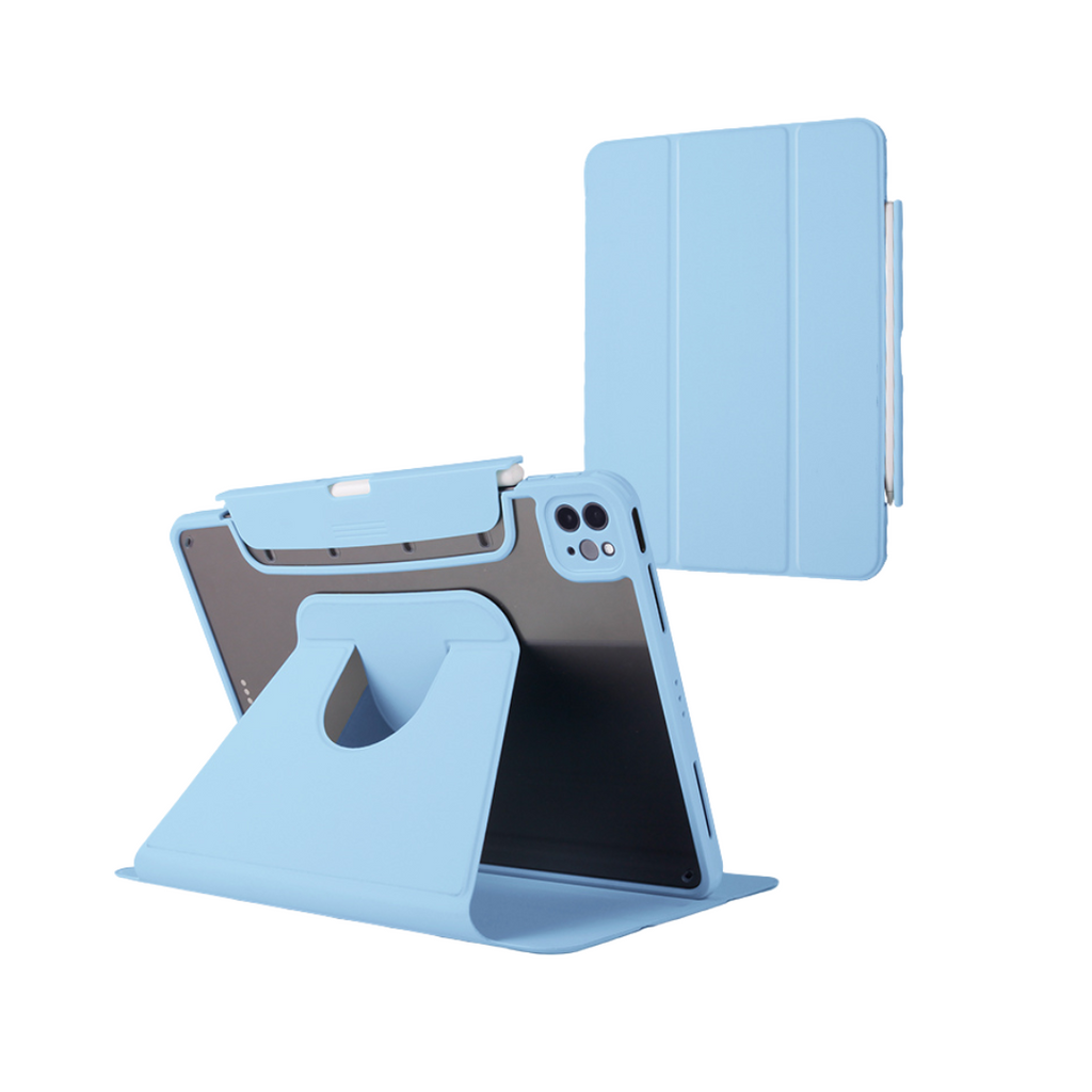 Acrylic Hard Case for iPad with 360 Rotation and Pencil Holder BlueBolt Chargers