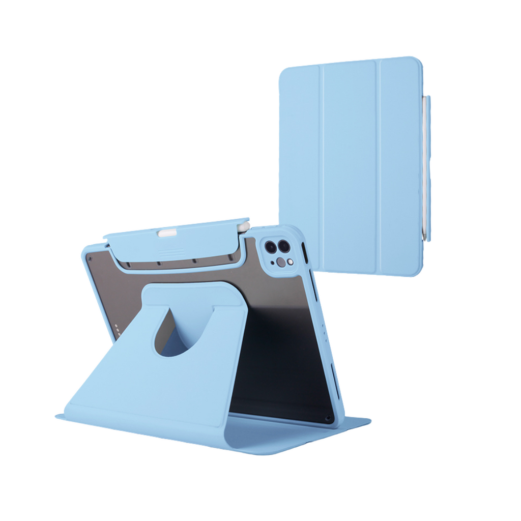 Acrylic Hard Case for iPad with 360 Rotation and Pencil Holder