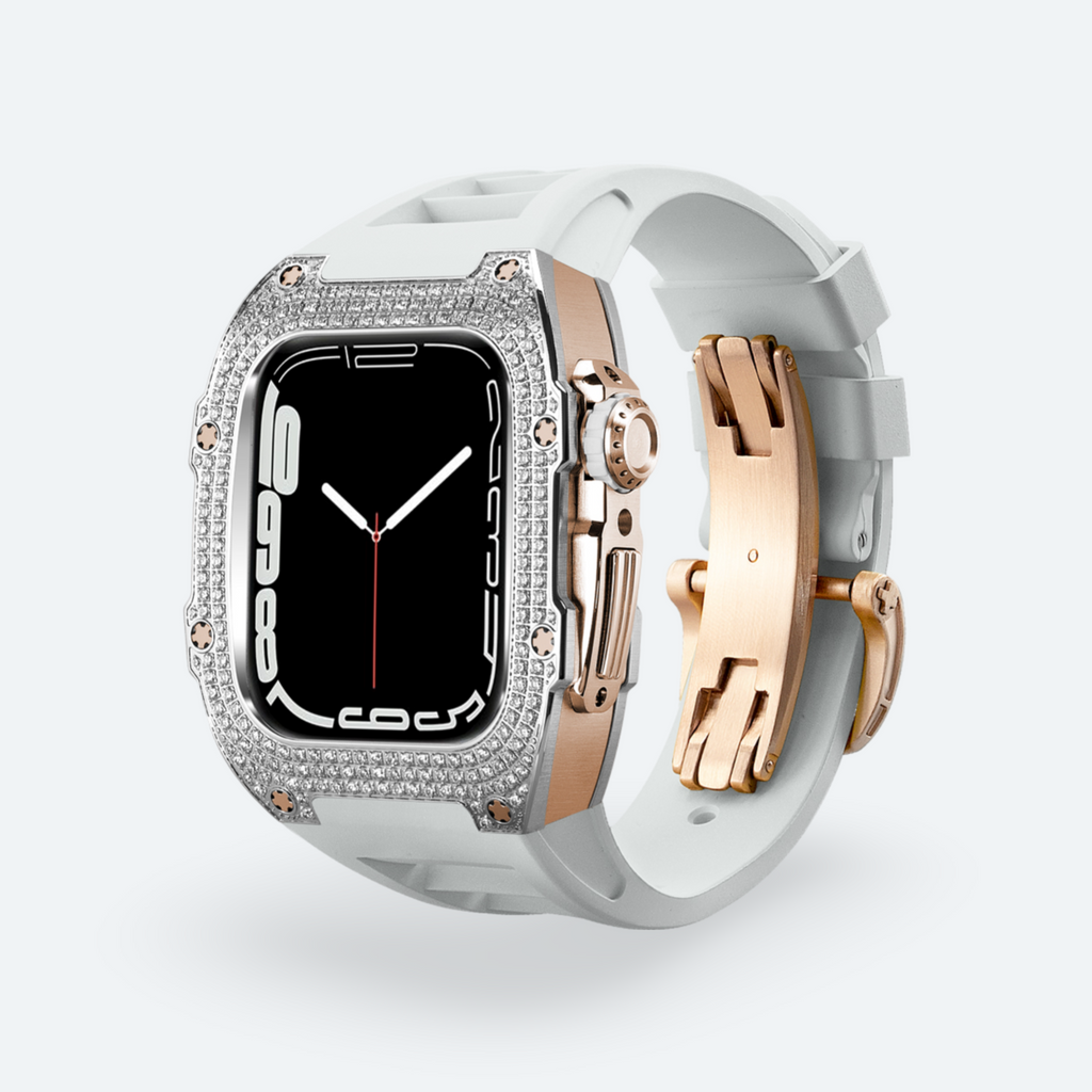 LuxeSpark Diamond Carbon Steel Case for Apple Watch