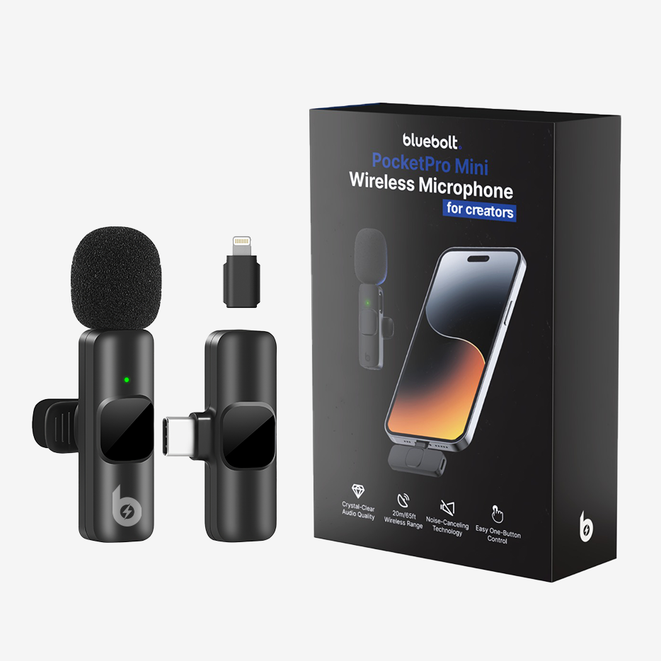 PocketPro Mini Wireless Mic for Creators – BlueBolt Chargers