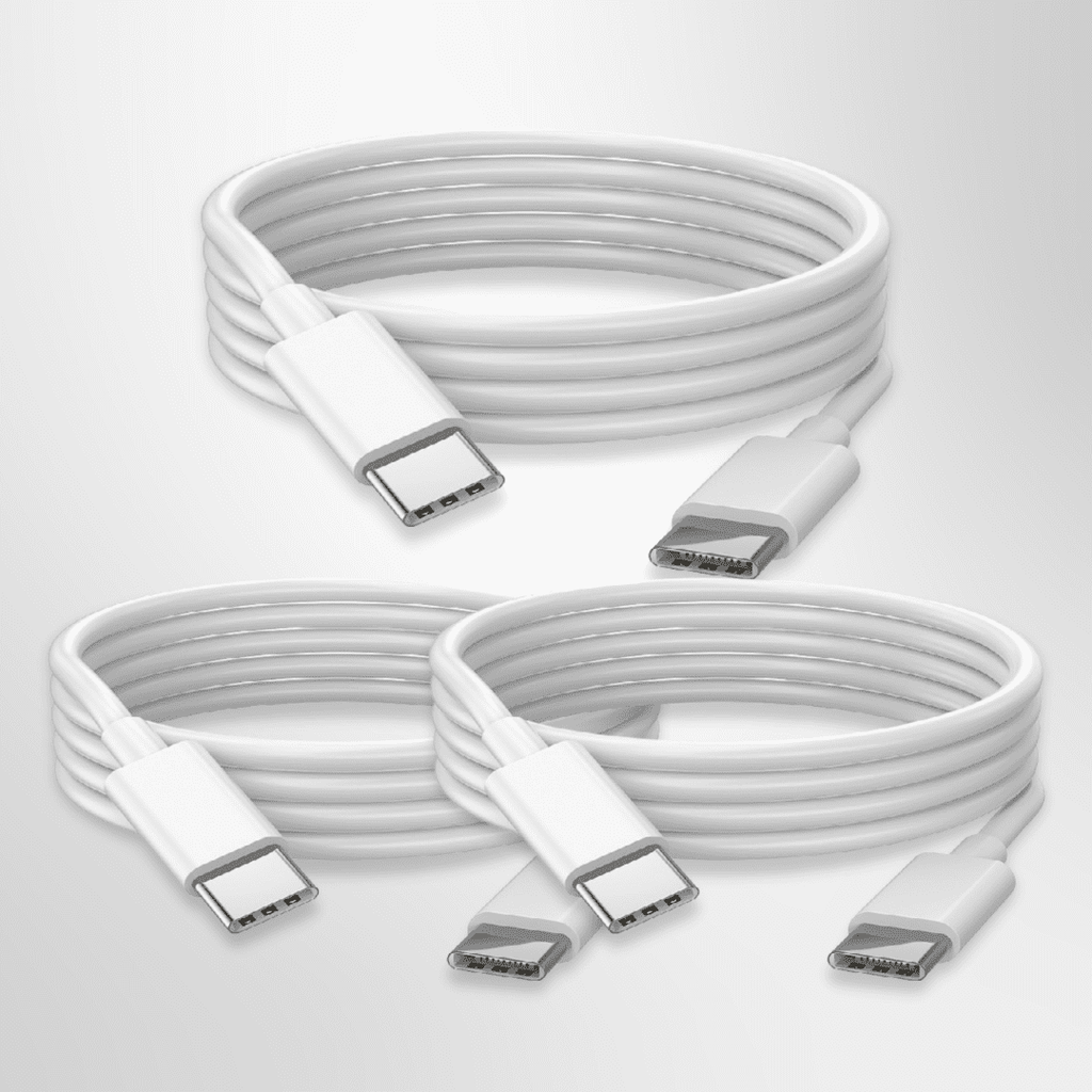 Fast Charging USB Type C to Type C Power Cable (6.6ft / 2 Meters) Triple Bundle